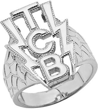 Little Treasures Taking Care of Business (TCB) Herren Ring In 925 Sterling Silver