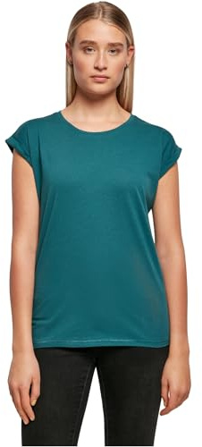 Build Your Brand Women's Extended Shoulder Tee, Teal, 4XL