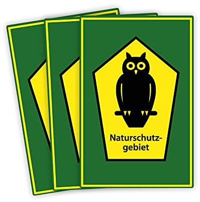 3 Stück XXL Naturschutzgebiet Schild 30 x 40 cm aus stabiler PVC Hartschaumplatte 5mm mit UV-Schutz von STROBO