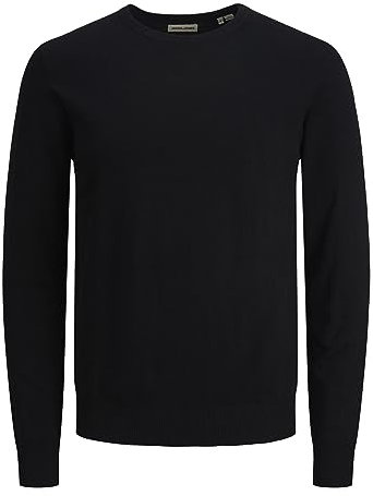 JACK & JONES Jjeemil Knit Crew Neck Noos, Maglione Lavorato a Maglia Uomo, Nero, L