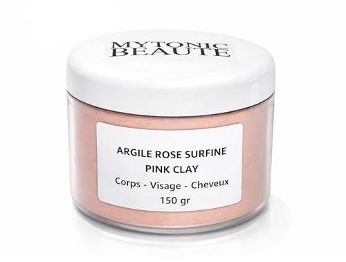 Argile Rose Poudre Surfine ultra-ventilée - Pink Clay Origine Naturelle France - Hypoallergénique - Adoucit et Apaise - Masque Peau et Cheveux - 150gr
