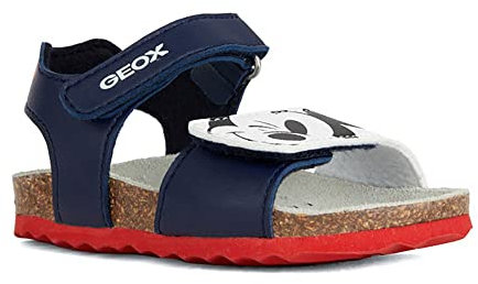 Geox Garçon B Chalki Boy Sandal, Bleu Marine Blanc Optique, 26 EU