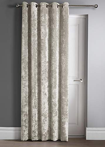 Intimates Luxury Thermal Crushed Velvet Ringtop Door Panel Curtain (Natural, 46 Wide x 84 Drop Door Panel)