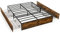 RELAX4LIFE 4FT/4FT6 Double Bed Frame with 4 Underbed Drawers, Metal Storage Platform Bed Base, Slatted Support Industrial Bed Mattress Foundation, No Box Spring Needed (190 x 120 x 33cm)