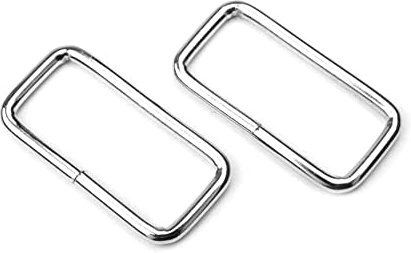 SolaDirect 100 x 20 mm Rectangle Loops Buckles for Webbing Strap, Metal, Silver