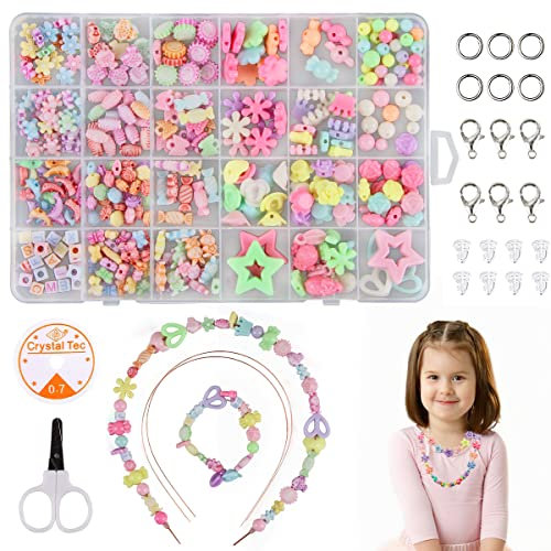 Darryy 24 Farben Perlen zum Auffädeln, Mädchen Geschenke, Adventskalender für Mädchen, Bastelset für Kinder, Perlen für Armbänder Selber für Machen Kinder, Freundschaftsarmband Selber für Machen