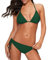 Durio Bikini Damen Push up Sexy 2tlg Bikini Damen Set mit Triangel Bikinihose Breit von Körpchen Verstellbar Grün 40-42