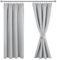 JIUZHEN Verdunklungsvorhänge Gardinen mit kräuselband Vorhang Blickdicht Gardinen Wohnzimmer Vorhänge Schlafzimmer Thermovorhang Silbergrau, H183 x B117 cm,2er Set