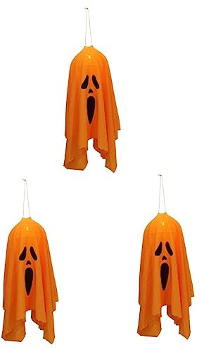Abaodam 3st Geister Kronleuchter Gespenster-led-nachtlicht Halloween-geisterlichter Halloween Leuchten Geister-windsäcke Süße Geister-led-Lampe Außenflagge Hanfseil Kleinkind Lichterketten