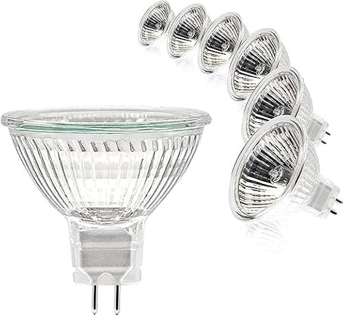 Acihety MR11 GU4 Halogen Light Bulbs ,Dimmable 12V 20W Warm White 2800 K Halogen Reflector ,Bi-Pin Base Spotlight Ceiling Light Bulbs,Pack of 6