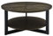 MODERION Round Solid Wood Coffee Table with 2-Tier Storage Shelf, Tea Table End Table Sofa Table with Metal Legs, Robust Steel Frame, for Living Room,85 x 85 x 45.5 cm (Black)