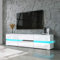 TV Units for Living Room, TV Stand Unit White Matt Body High Gloss Front 2 Doors 1 Drawer TV Cabinet 177cm with RGB LED Light