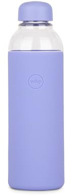 W&P Porter Trinkflasche aus Glas mit schützender Silikonhülle, Lavendel, 590 ml, auslaufsichere wiederverwendbare Flasche, spülmaschinenfest, Borosilikatglas