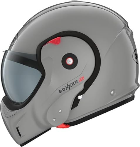 ROOF Helm Boxxer 2 rauchgrau maat S | | Helmen | Quick Release ratelsluiting | Kunststoff | geeignet für Mofa, Moped, Motorrad, Roller