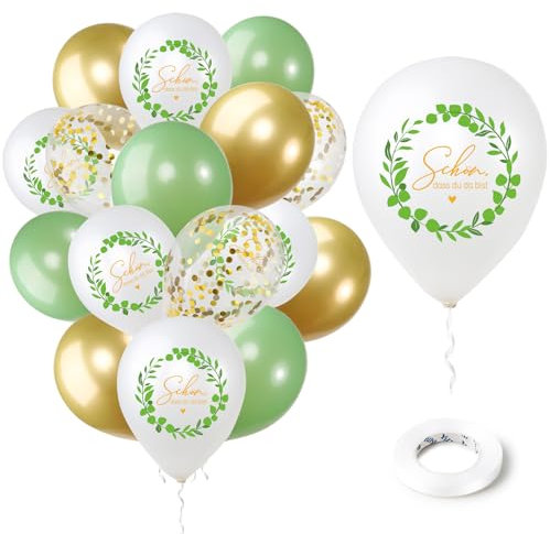COLOFALLA 20 Stücke Luftballons Hochzeit Kommunion Luftballons Konfirmation Luftballon Schön Dass Du Da Bist Geburtstag Luftballon Deko zur Taufe Kommunion Konfirmation Hochzeit Geburtstag