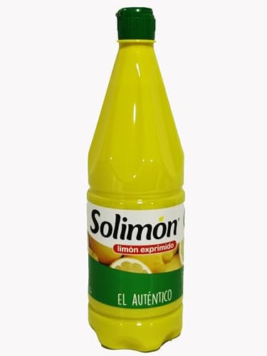 Solimon Zumo de Limón 100% – Botella 1 L | Limones Mediterráneos de España | Nueva Edición con Tapón de Rosca Seguro