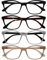 OPULIZE KAT Lesebrille - 4er-Pack - Cat-Eye Katzenaugen-Fassung - Schwarz, Braun, Grau, Taupe - Herren & Damen - Federscharniere - RRRR59-127U - +3.00