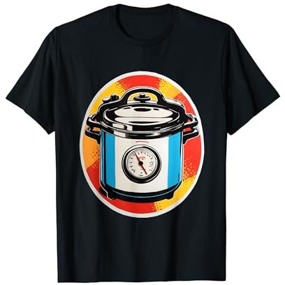 Autocuiseur Pop Art - Rétro Bleu, Blanc et Noir T-Shirt