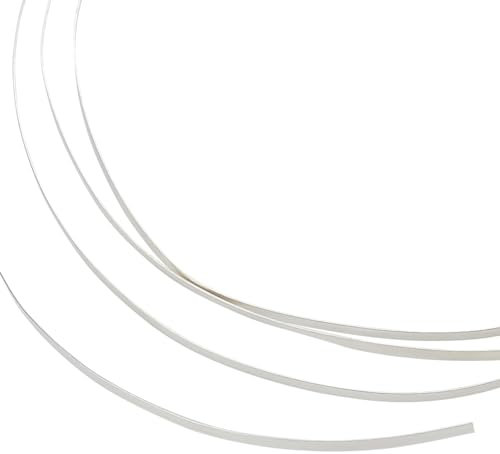 BENECREAT 3.28 Feet/1M 925 Sterling Silver Flat Wire 1.5mm Wide Bezel Strip Wire Soft Jewelry Wire with Storage Box for Bracelet Necklace Jewelry Making