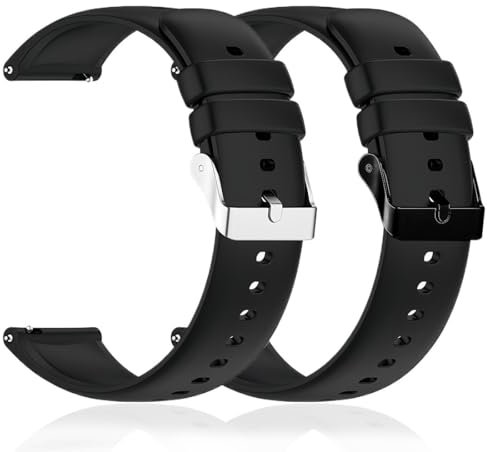 2 cinturini in silicone a sgancio rapido, impermeabili, morbidi, accessori, cinturini di ricambio, con fibbia in acciaio inox nero o argento