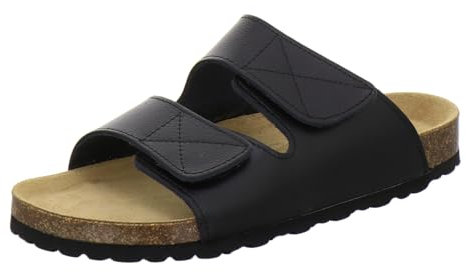 AFS-Schuhe 3108 Bequeme Pantoletten für Herren Leder, Hausschuhe Arbeitsschuhe, Made in Germany (41 EU, schwarz Glattleder)