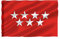 Bandera de Comunidad Autónoma de Madrid, Bandera 90cm x 150cm, Bandera Grande con Trabilla para Mástil y Cordones, Bandera Ligera para Deportes, Fútbol, Manifestaciones, Edificios, (Madrid, 1 unidad)