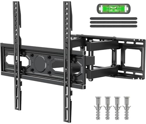 ELIVED Full Motion TV Bracket, Swivel & Tilt Mount for 26-70 Inch LCD, LED, OLED TVs (Max. VESA 400x400mm, 45kg), Extends Double Arms, EV1001