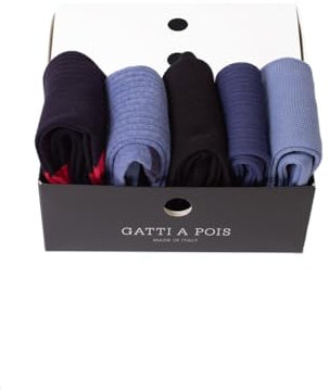 GATTI A POIS Box N.5 Calze Lunghe Cotone&Filo di Scozia Back to Office Donna (IT, Numero, 39, 42, Regular, Regular, Multicolore)