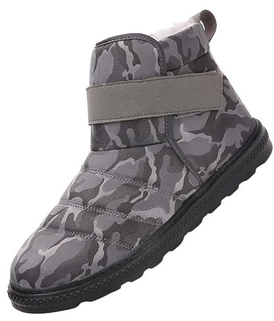 BILIKEYU Damen Herren Schneestiefel Stiefeletten Flach rutschfest Mode Casual Winter Warme Bequem Langlebig Samt Outdoor Baumwollschuhe Schlittschuhe gr 36 Grey