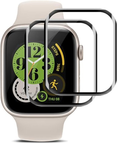 REROXE 2 Stück Schutzfolie für Panzerglas für Apple Watch Series 9/7/8 45mm, HD Transparent Anti-Kratzer Apple Watch 45mm Displayschutzfolie, Anti-Fingerabdruck Anti-Öl Apple Watch 9 45mm Schutzglas