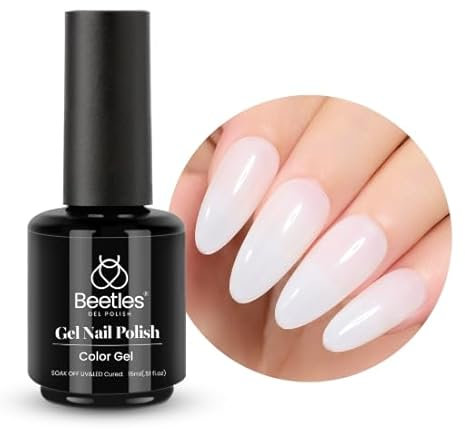 Beetles 15 ml UV Gel Nagellack Weiß, Nagellack Perlweiss UV LED Maniküre Nagelstudio DIY Gel Nagelkunst Design für Anfänger