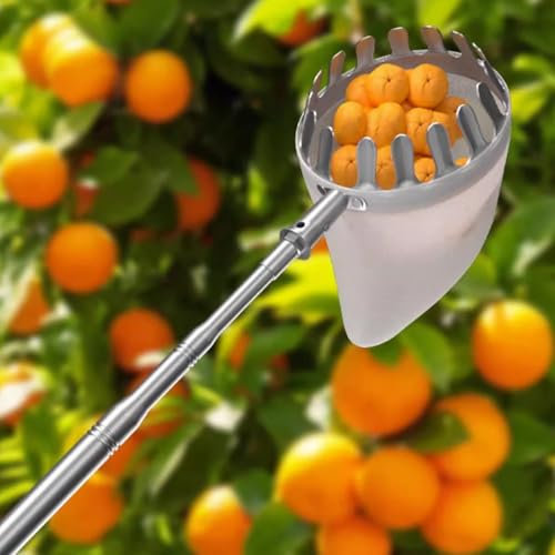 Obstpflücker mit Leinenbeutel Obstpflückwerkzeuge, Gartenobst Erntewerkzeuge für Landwirtschaftliche Gartengeräte(1000cm)