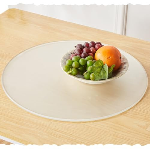 HAEKEBC Milchglas Tischplatte 60 80 100cm Runde Gehärtete Glasplatte, Matte Glas-Tischplatte, Couchtisch Esstisch Ersatz-Tischplatte(70cm-27.5in)