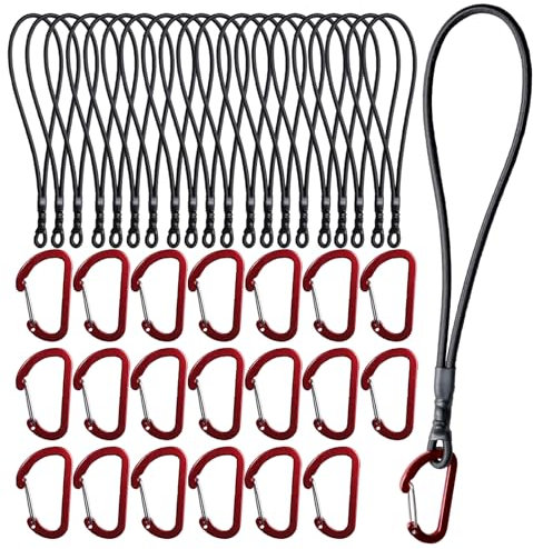 XHTXHT 20 piècesTendeurs Elastique avec Mousqueton, Tendeur Elastique, Corde Elastique,Crochet de Tension en Caoutchouc Tendeurs Elastique avec Crochets pour Camping, Bâches, Tente(15cm)