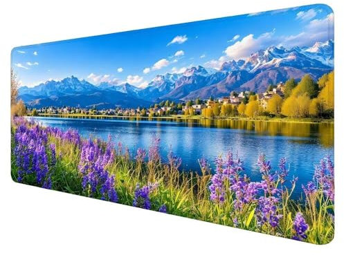 Tapis de Souris Paysage,Tapis de Souris XXL 1200x600x3mm Tapis Souris Fleur Tapis de Souris Gamer Grand Tapis de Souris, à Bords Cousus Étanche Tapis de Bureau, pour Maison Bureau Gaming X-37