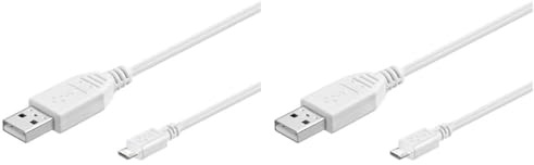 PremiumCord Câble Micro USB 2.0 A-B 0,5 m Blanc (Lot de 2)
