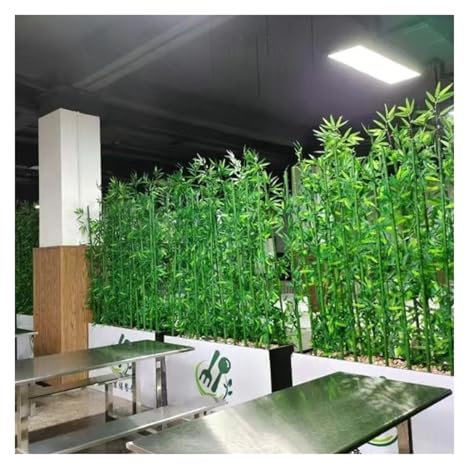 Brise-vue en bambou artificiel de 2 m de haut pour décoration de jardin et de terrasse en soie synthétique avec feuilles