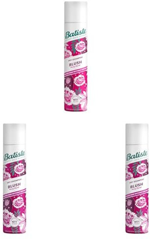 Batiste Dry Shampoo in Blush 200ml, Floral & Flirty Fragrance, No Rinse Spray to Refresh Hair in Between Washes (Packing May Vary) (Pack of 3)