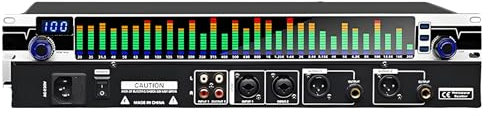 CDULOKLB Égaliseur Graphique, analyseur de Spectre Audio Professionnel avec Affichage LED, 10 Effets prédéfinis, réglage indépendant des Graves/Moyens/aigus, réduction Intelligente du Bruit