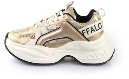Buffalo Yuno - Cream/Gold/Schwarz Kunstleder Weite Normal