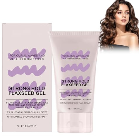 Flaxseed Styling Gel - Natürliches Haargel Mit Leinsamen, Anti-Schuppen, Starker Oder Leichter Halt Für Alle Haartypen, Feuchtigkeitsspendend, Definiert Locken & Kontrolliert Frizz - 114g