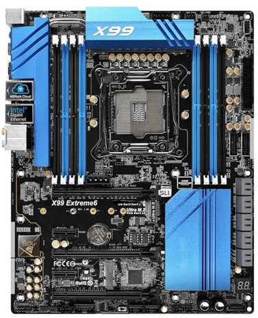 WLTDYZZLDN Carte Mère Fit for ASROCK X99 EXTREME6 LGA 2011-3 ATX X99 Compatible Processeur Xeon E5-2678 V3 I7-5960X I7-5820K DDR4(OC) PCI Express 3.0x16 M.2 Carte Mere