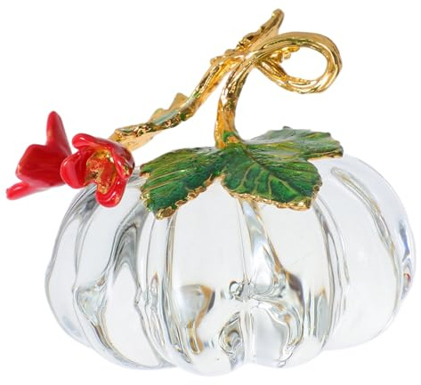 MUELODSIC Kürbisse Zum Dekorieren Halloween Tischdeko Dekokürbisse Deko Kleine Dekokürbisse Kunstkürbisse Kürbisdeko Mini Glaskürbisse Kleine Kürbisse Transparent