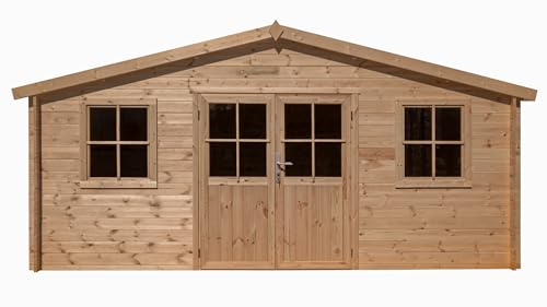 Abri de Jardin Bois, EP 28mm, 480x400, Surface utile 17.35m², INT048