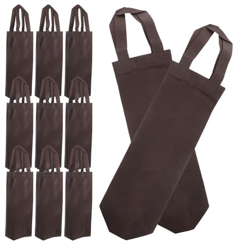OHPHCALL 20Pcs Non-Woven Fabric Single Wine Bag with Handles, Reusable Thick Wine Carrier Tote for Bottle, Whiskey, Beer, Suitable for Christmas, Wedding, Birthday Packaging