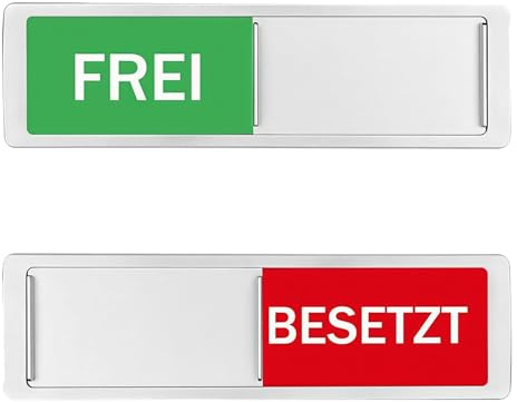 HNCY FREI BESETZT Schild Toilette mit Schieber – WC Schild Selbstklebend | Toilettenschild Besetzt Frei Magnetische für Toilette, Büro & Besprechungsraum, Raumstatus Schiebeschild, ohne Bohren