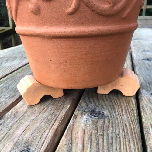 Bedwen Garden Planter Feet x 3 Terracotta Small. Frost Proof Outdoor Feet for Garden Planter & Patio