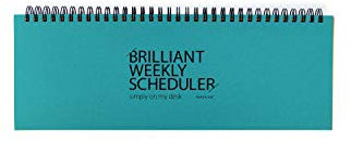 PAPERIAN Brilliant Weekly Scheduler - Wirebound Undated Weekly Planner Pad Scheduler (Blue)