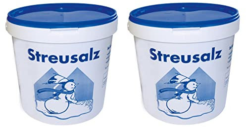 SALZAG 2X 10kg Streusalz im Eimer Auftausalz Straßensalz Tausalz Streumittel Steinsalz