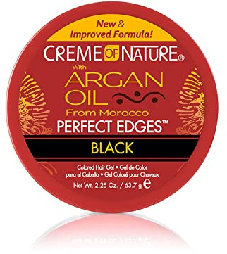 Creme of Nature with Argan Perfect Edges Hair Gel, Black, 2.25 Ounce (Pack of 6)